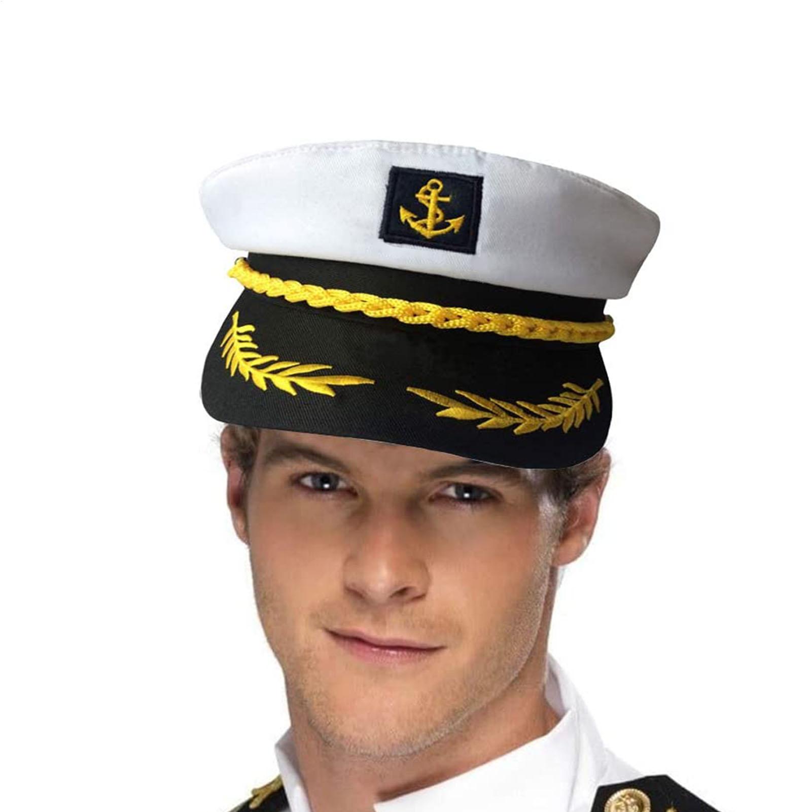 Women Accessories Online - 1pc Adult Yacht-Sailor Captain Hat Adjustable
