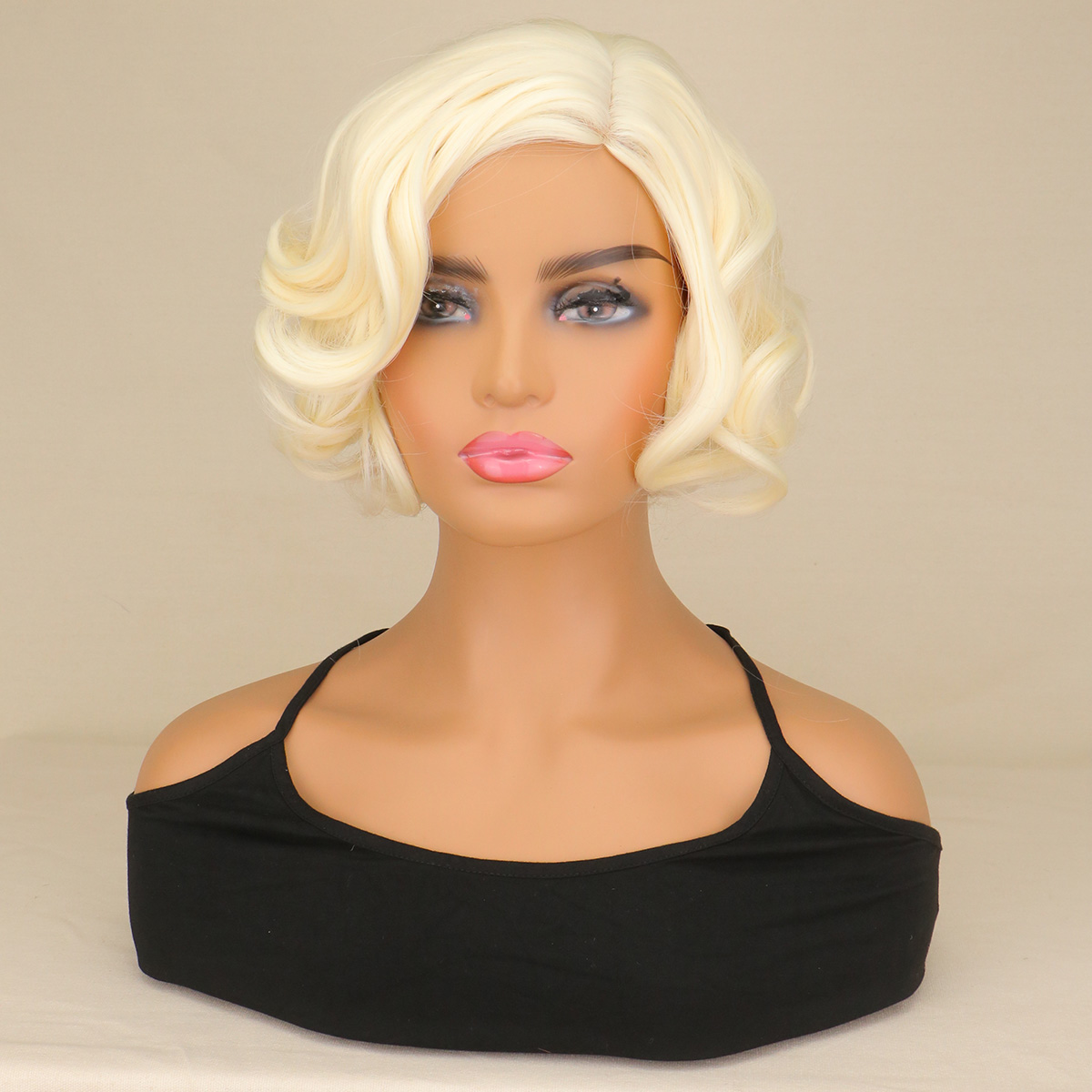 Women'S Accessories In The 60S - Women Synthetic Short Curly Hair Blonde