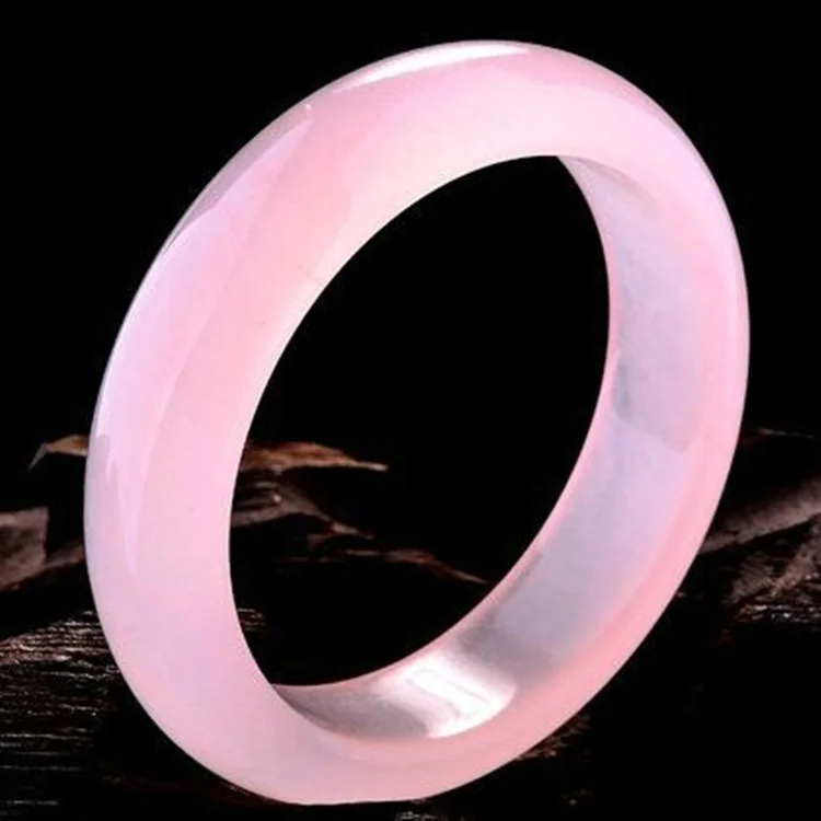 Women Accessories For Hand - Genuine Natural Pink Jade Bangle Bracelet