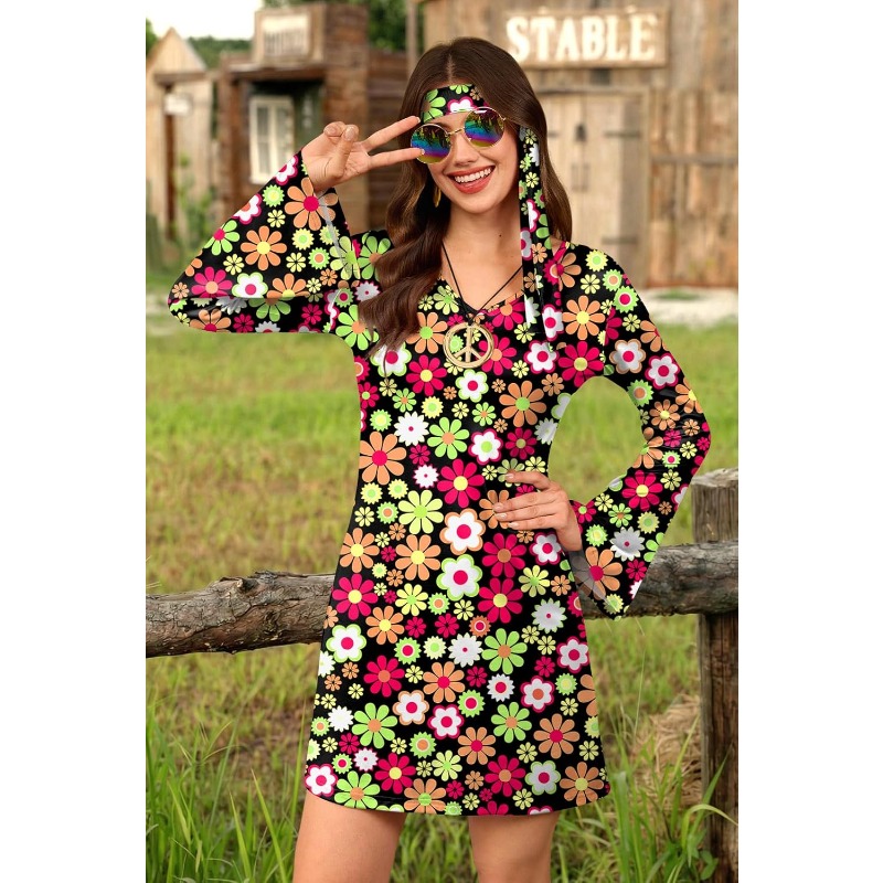 Women's 5 Pcs Halloween 70s Hi - Women'S Accessories In The 60S ulasan dan harga