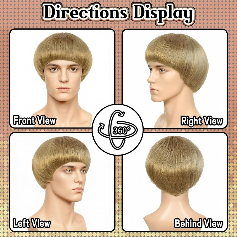 Short Blonde Bowl Cut Wig Blon - Women'S Accessories In The 60S ulasan dan harga