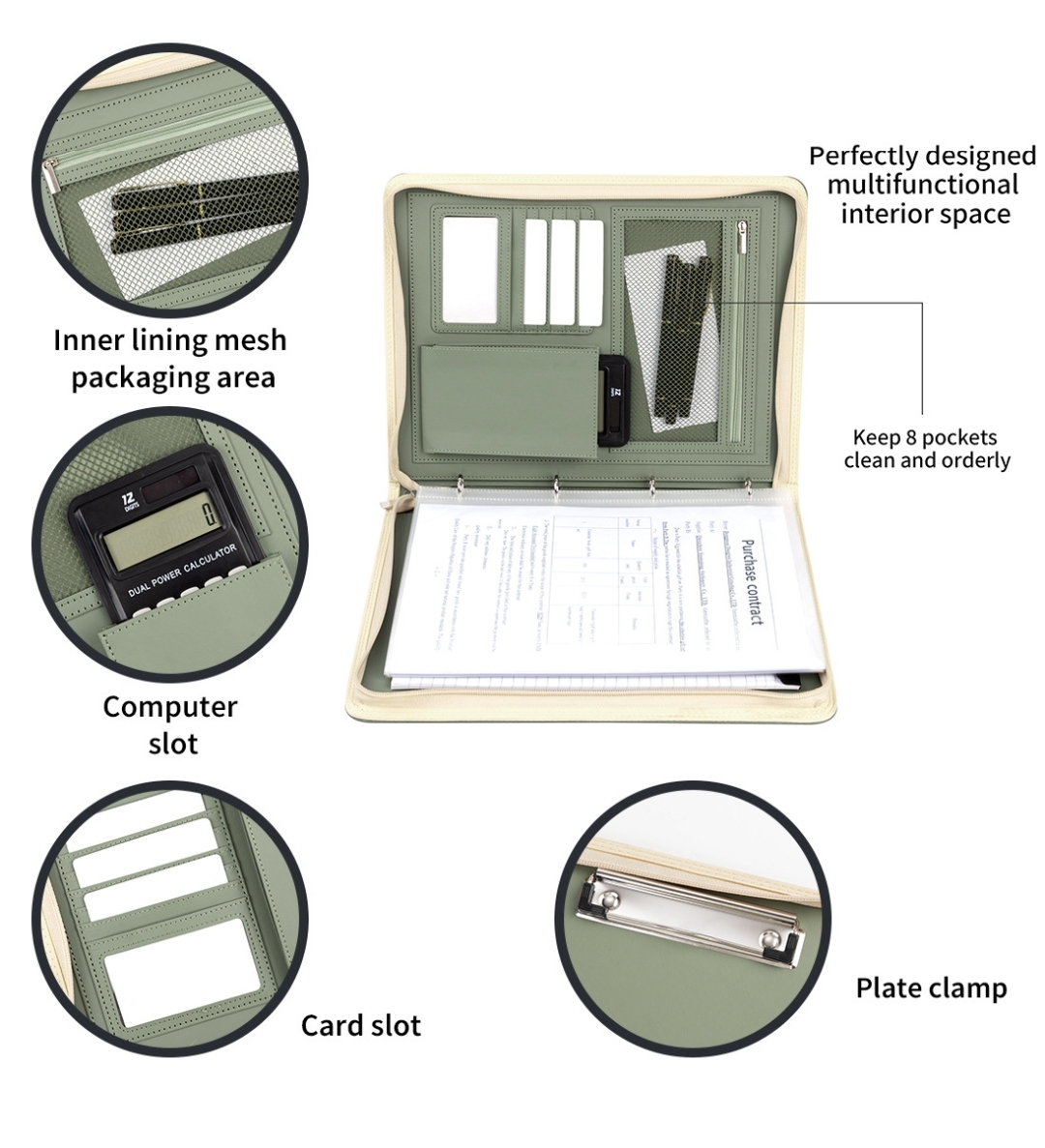 New A4 Zippered Padfolio Folde - Women Accessories Online ulasan dan harga