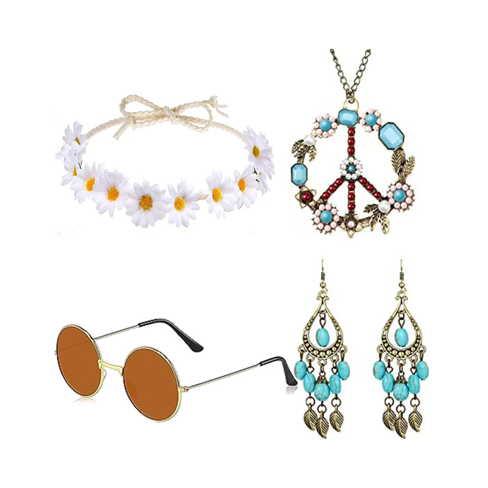 Hippie 60S Accessory Set Wig S - Women'S Accessories In The 60S ulasan dan harga