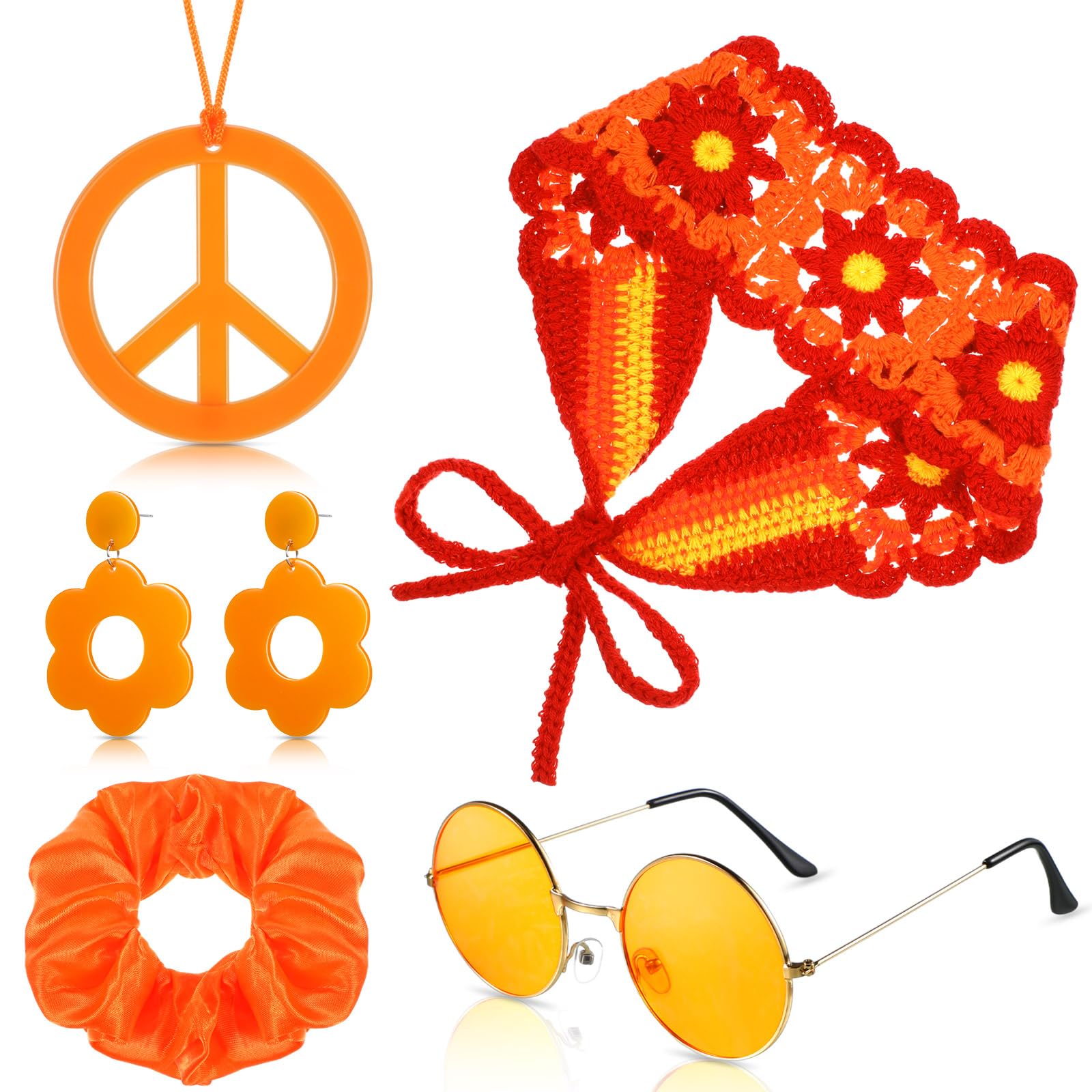 5 Pcs 60s 70s Hippie Accessori - Women'S Accessories In The 60S ulasan dan harga