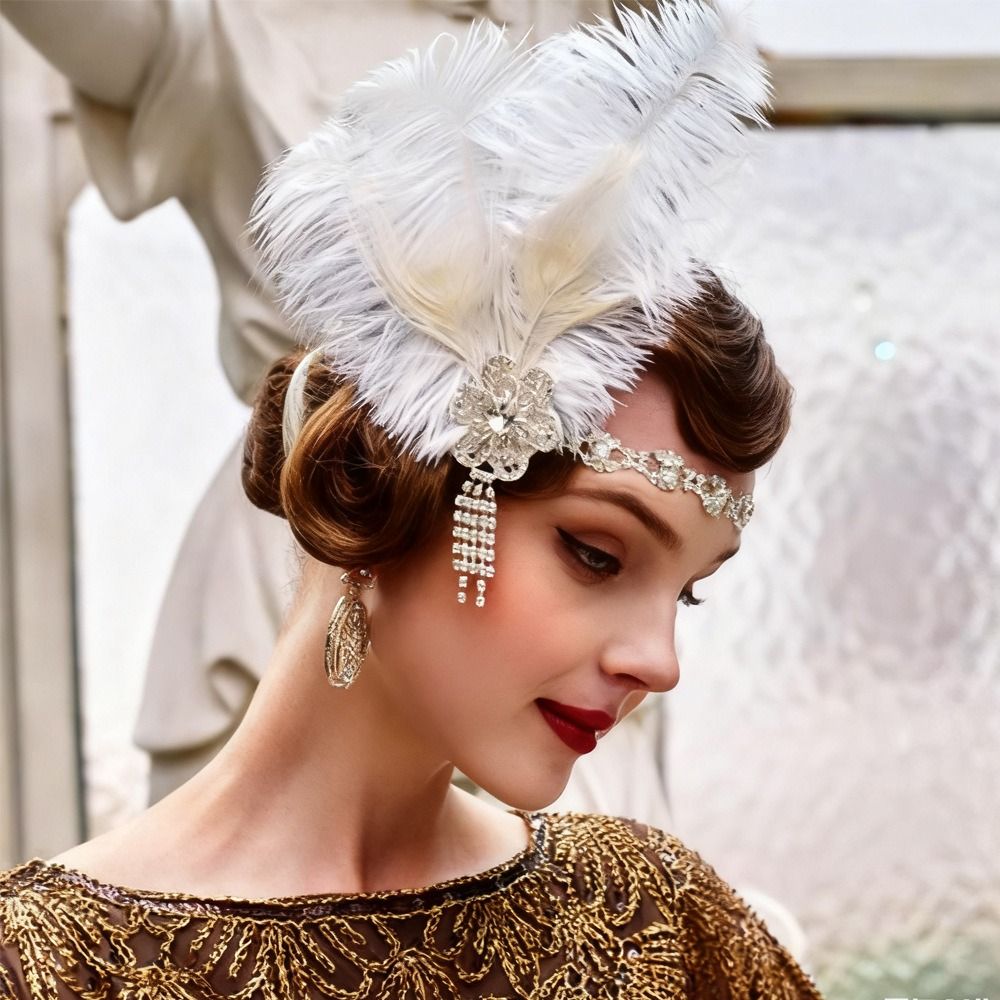 Vintage Feather Headband Sequi - Women Accessories Online ulasan dan harga