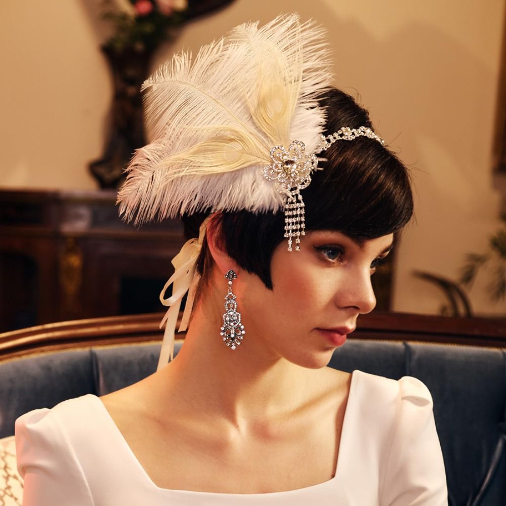 Vintage Feather Headband Sequi - Women Accessories Online ulasan dan harga