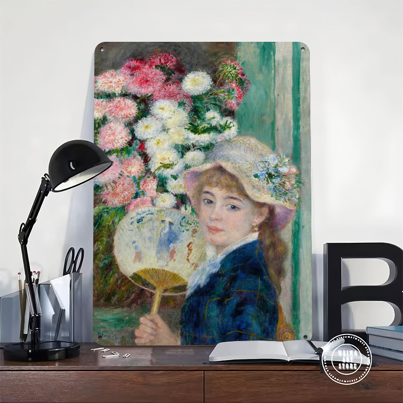 Young Woman With Fan and Flowe - Women Accessories Poster ulasan dan harga