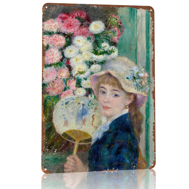 Young Woman With Fan and Flowe - Women Accessories Poster ulasan dan harga