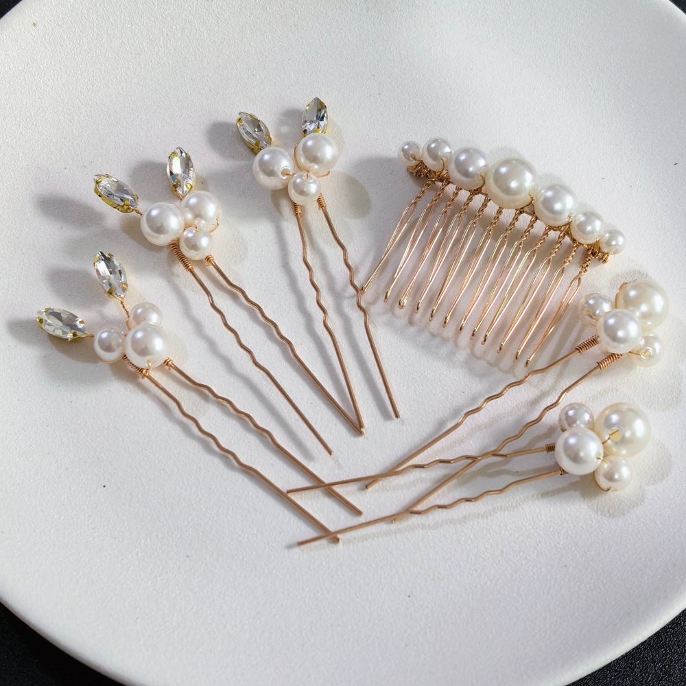 Pearl Crystal Hair Pins Comb S - Women Accessories For Hand ulasan dan harga