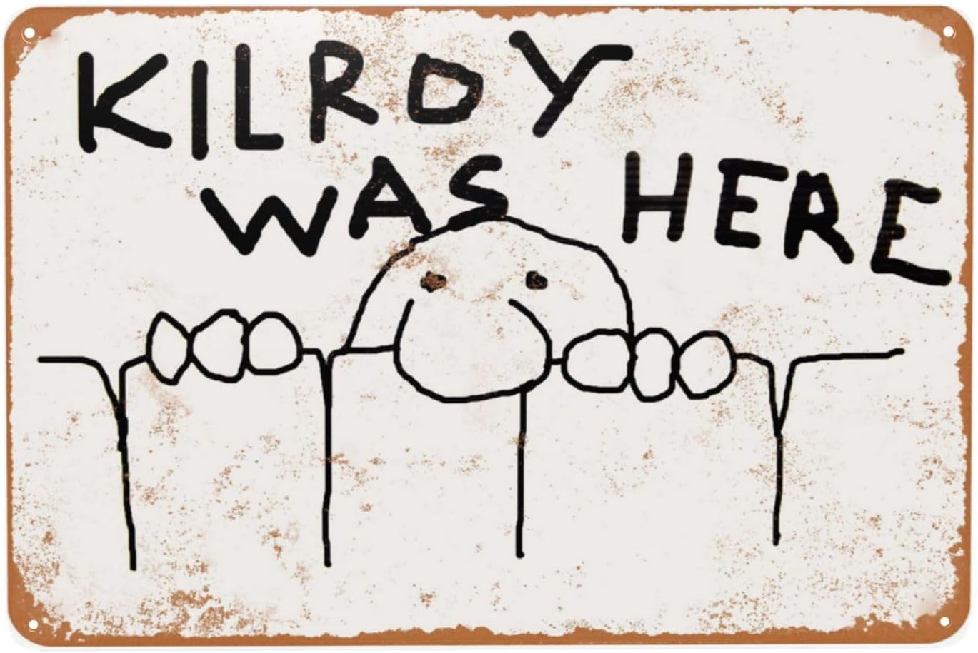 Vintage Metal Sign, Kilroy Was - Women Accessories Poster ulasan dan harga