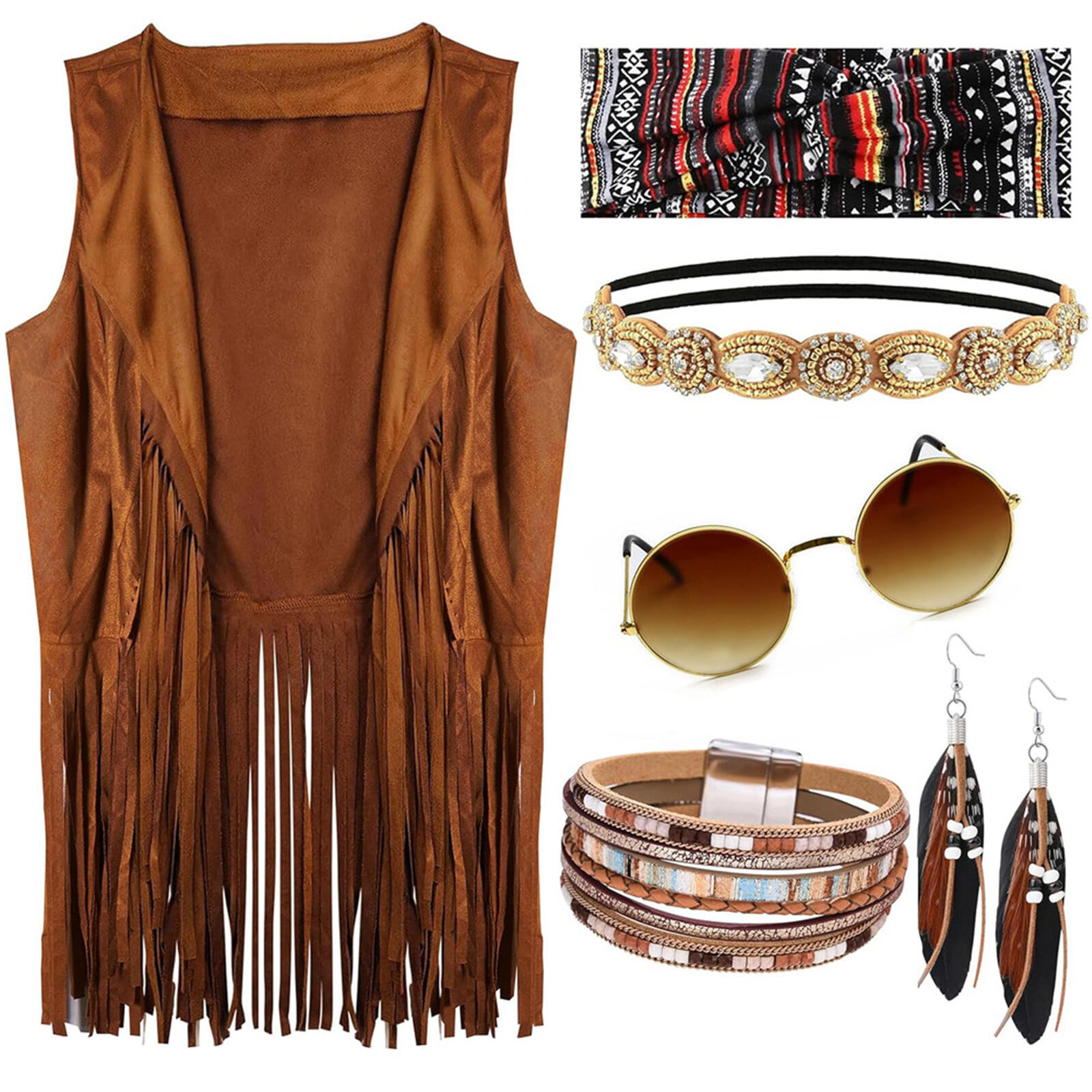 Women 70s Hippie Costume Acces - Women'S Accessories In The 60S ulasan dan harga