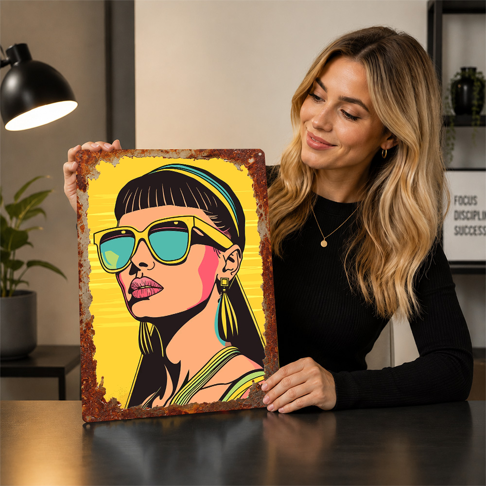Retro Woman in Sunglasses 3D T - Women Accessories Poster ulasan dan harga