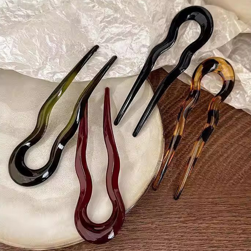 Elegant Acrylic U-shaped Hairp - Women Knight Accessories ulasan dan harga