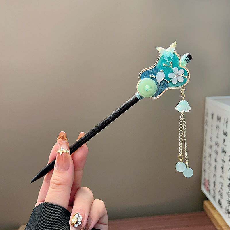 Classic Tassel Hair Stick Blac - Women Knight Accessories ulasan dan harga