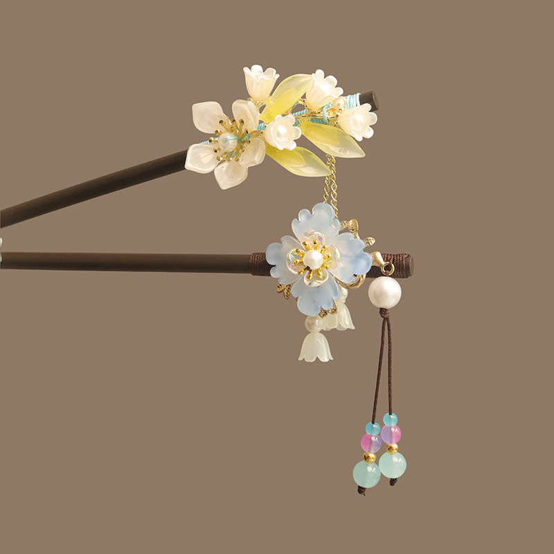 Flower Tassel Pearl Hair Stick - Women Accessories For Hand ulasan dan harga